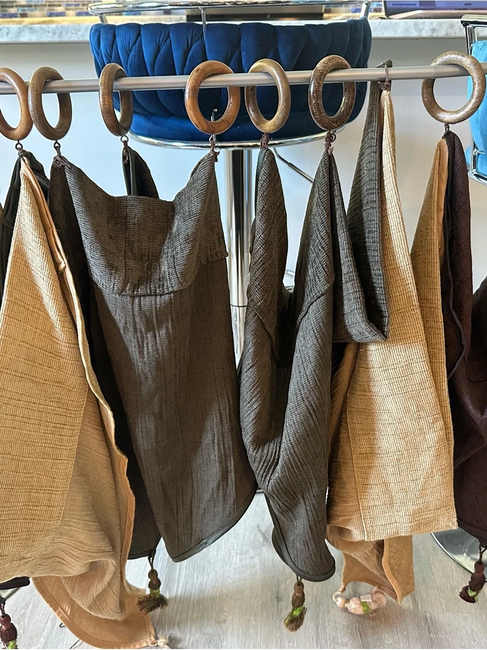 Croscill Home Window Scarf Valance Draping Set with Wood Rings and Tassels